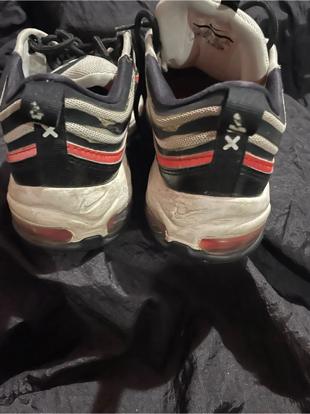 Nike Men’s Air Max 97 — Black, White & Red Accent Sz 7